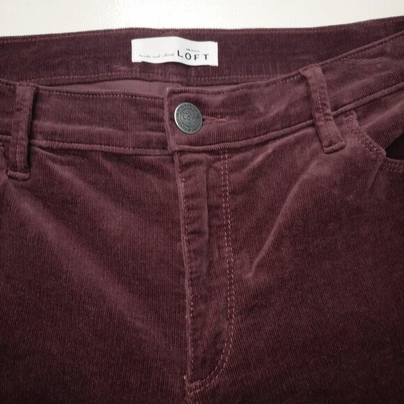 Ann Taylor Loft Ladies Size 31/12 Modern Skinny Purple Corduroy Pants - Picture 6 of 14